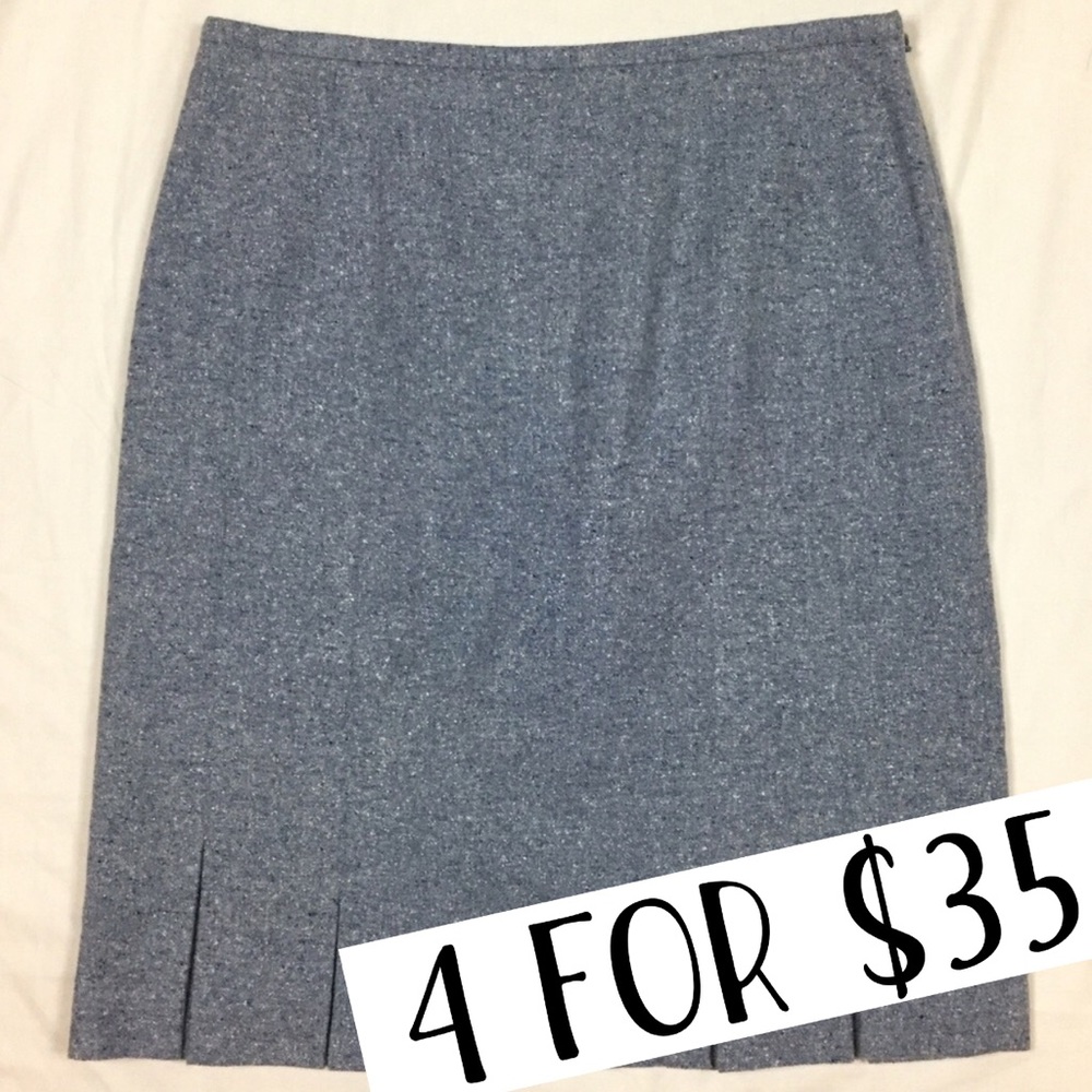 Talbots blue textured wool blend skirt size 12